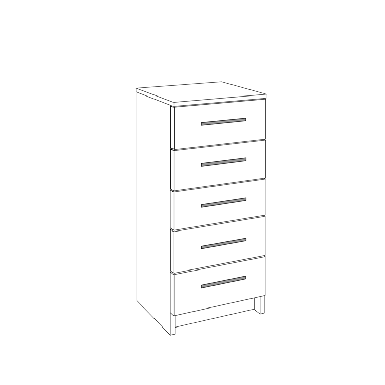Chest of Drawers - 5 Drawers (Narrow) 3 - Online Bedrooms