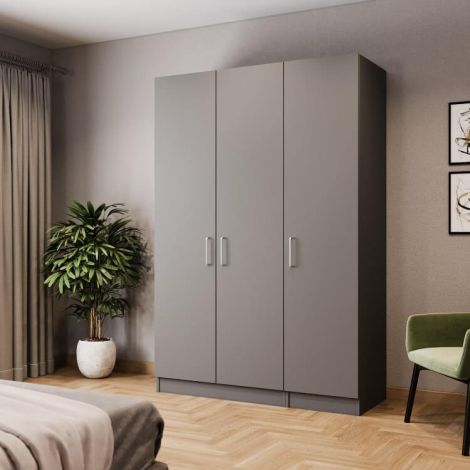 Clifton Graphite Freestanding Wardrobe - W: 1500 x H: 2100 x D: 600 2 - Online Bedrooms