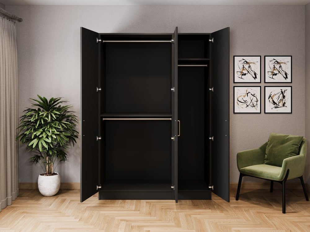 Clifton Graphite Freestanding Wardrobe - W: 1500mm x H: 2100mm x D: 600mm 4 - Online Bedrooms