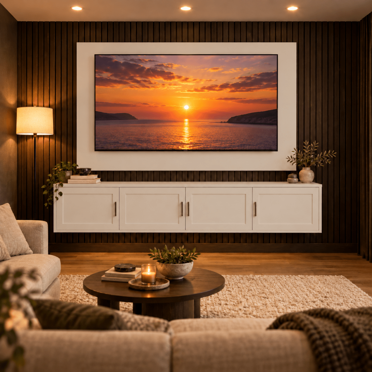 Colston Shaker Floating Media Wall Unit 2 - Online Bedrooms