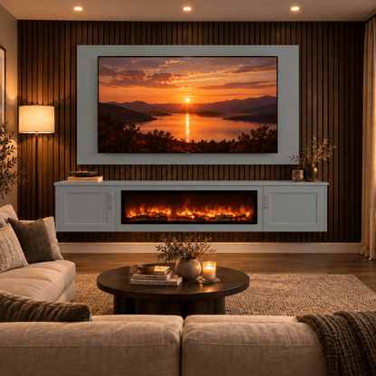Colston Shaker Floating Media Wall Unit - 40" Fireplace 5 - Online Bedrooms