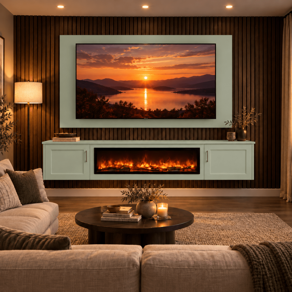 Colston Shaker Floating Media Wall Unit - 40" Fireplace 6 - Online Bedrooms