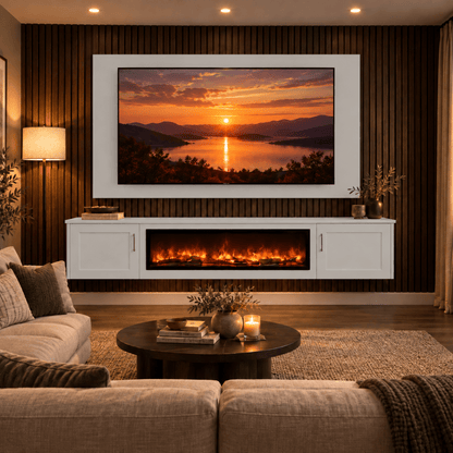 Colston Shaker Floating Media Wall Unit - 40" Fireplace 4 - Online Bedrooms