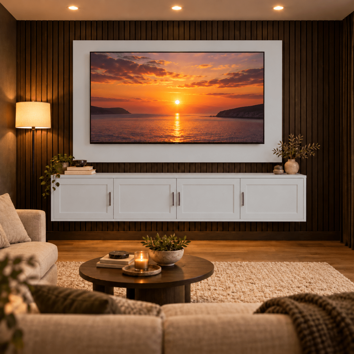 Colston Shaker Floating Media Wall Unit 4 - Online Bedrooms