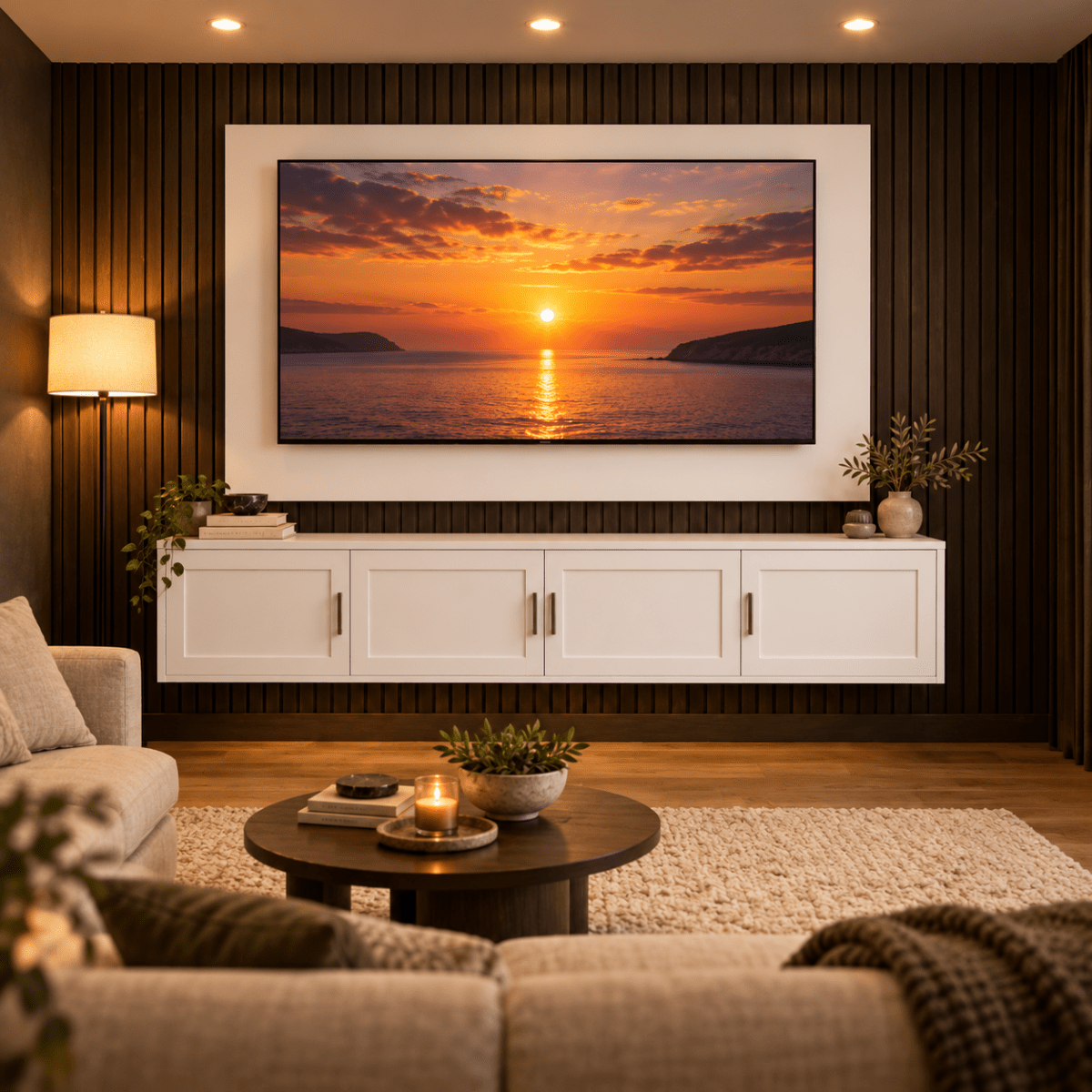 Colston Shaker Floating Media Wall Unit 1 - Online Bedrooms