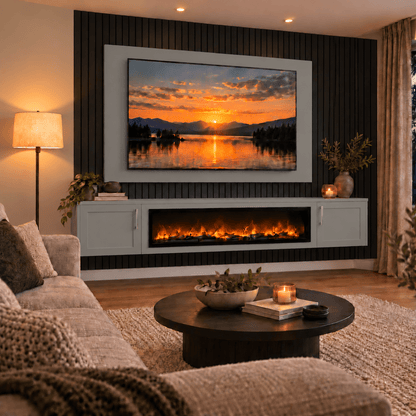 Colston Shaker Floating Media Wall Unit - Large 60" Fireplace 5 - Online Bedrooms
