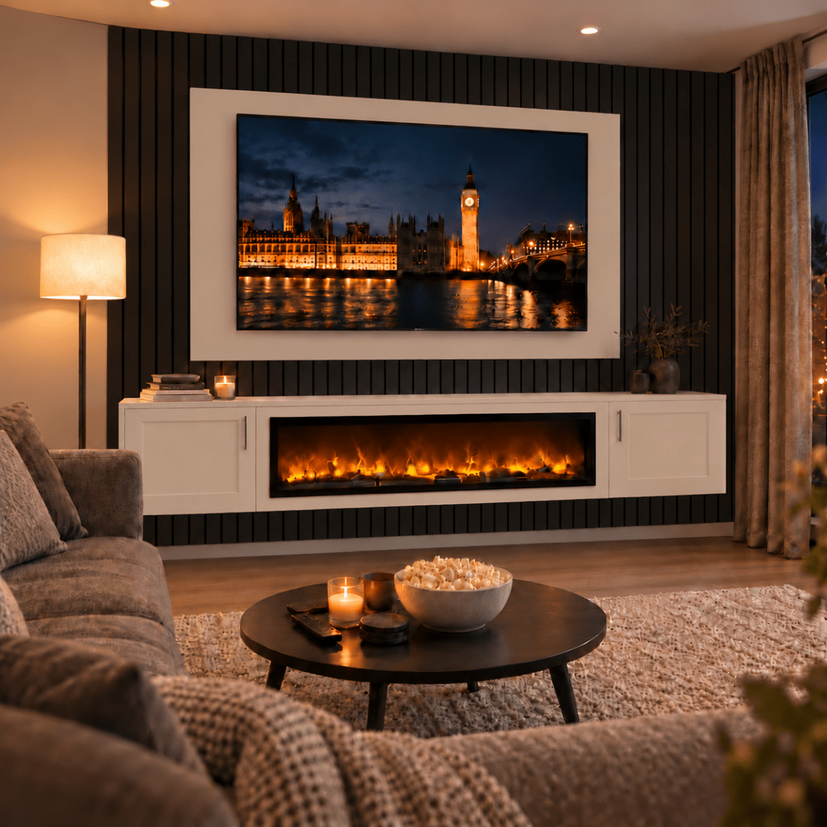 Colston Shaker Floating Media Wall Unit - Large 60" Fireplace 7 - Online Bedrooms
