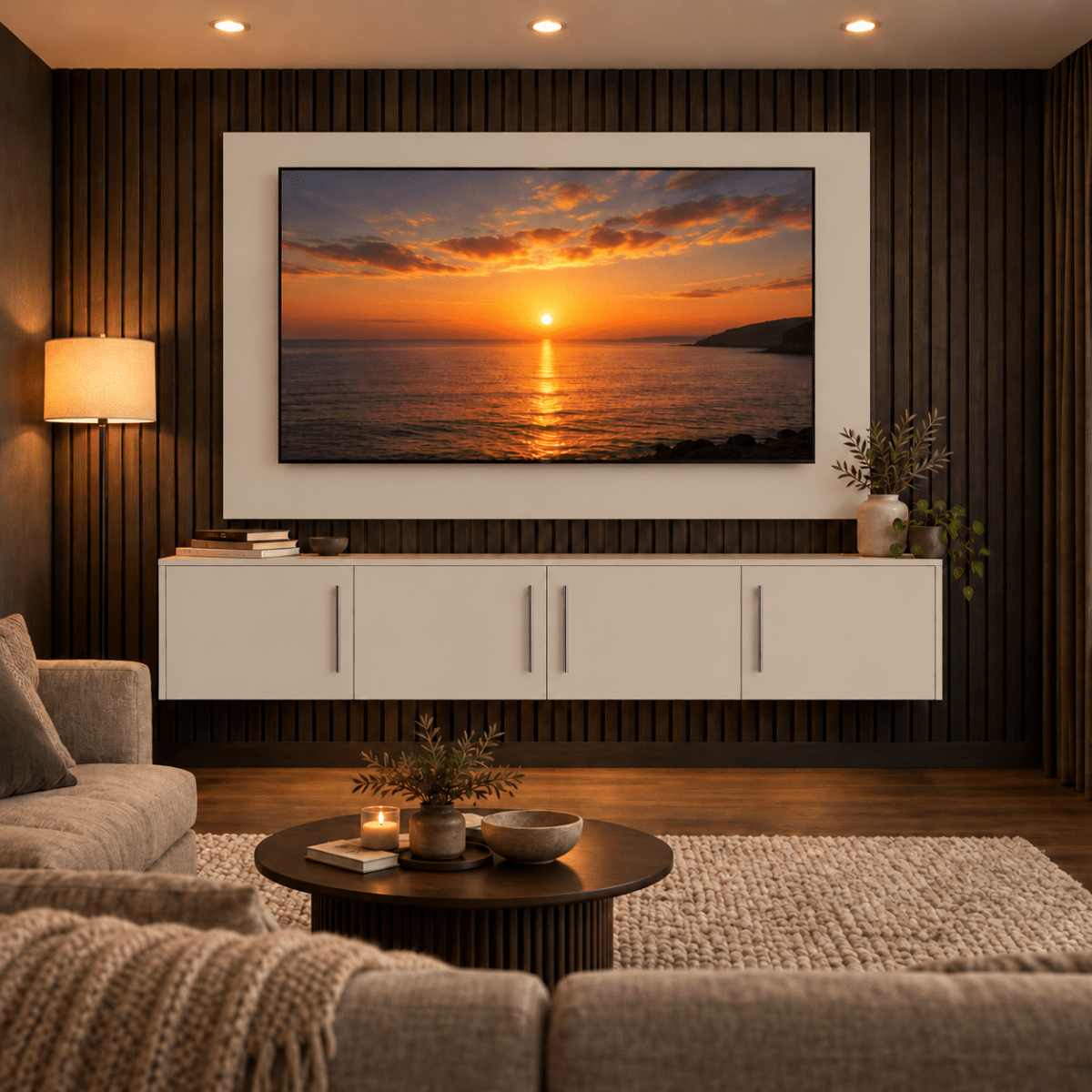 Colston Smooth Floating Media Wall Unit 2 - Online Bedrooms