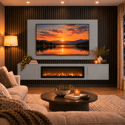 Colston Smooth Floating Media Wall Unit - 40" Fireplace 5 - Online Bedrooms
