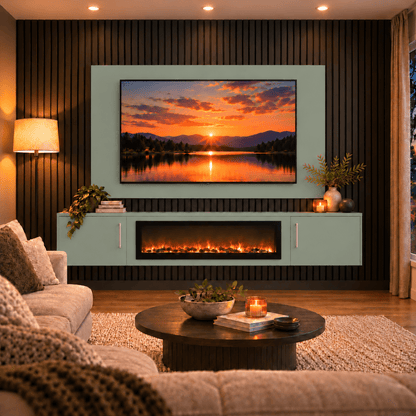 Colston Smooth Floating Media Wall Unit - 40" Fireplace 6 - Online Bedrooms