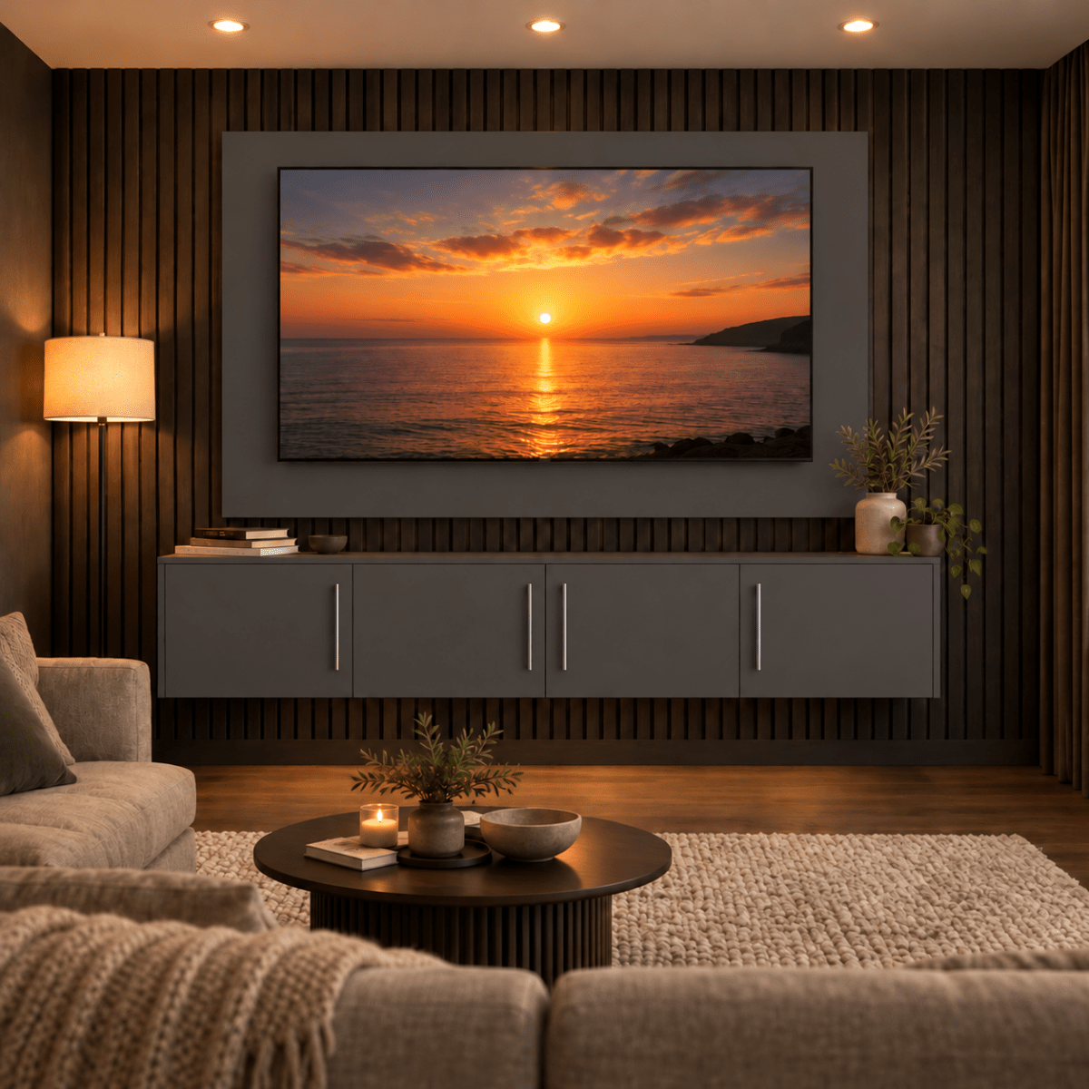 Colston Smooth Floating Media Wall Unit 3 - Online Bedrooms