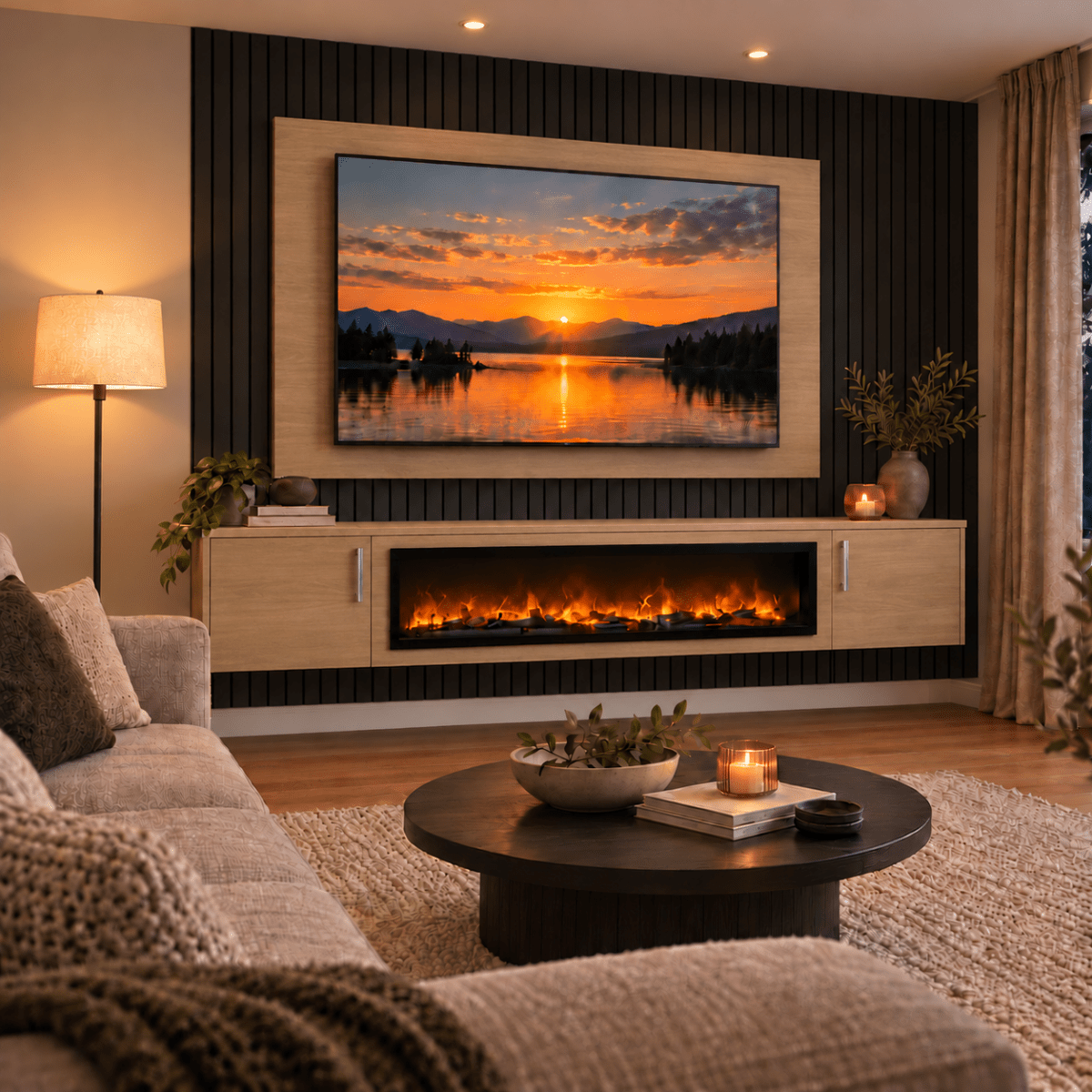 Colston Smooth Floating Media Wall Unit - Large 60" Fireplace 7 - Online Bedrooms