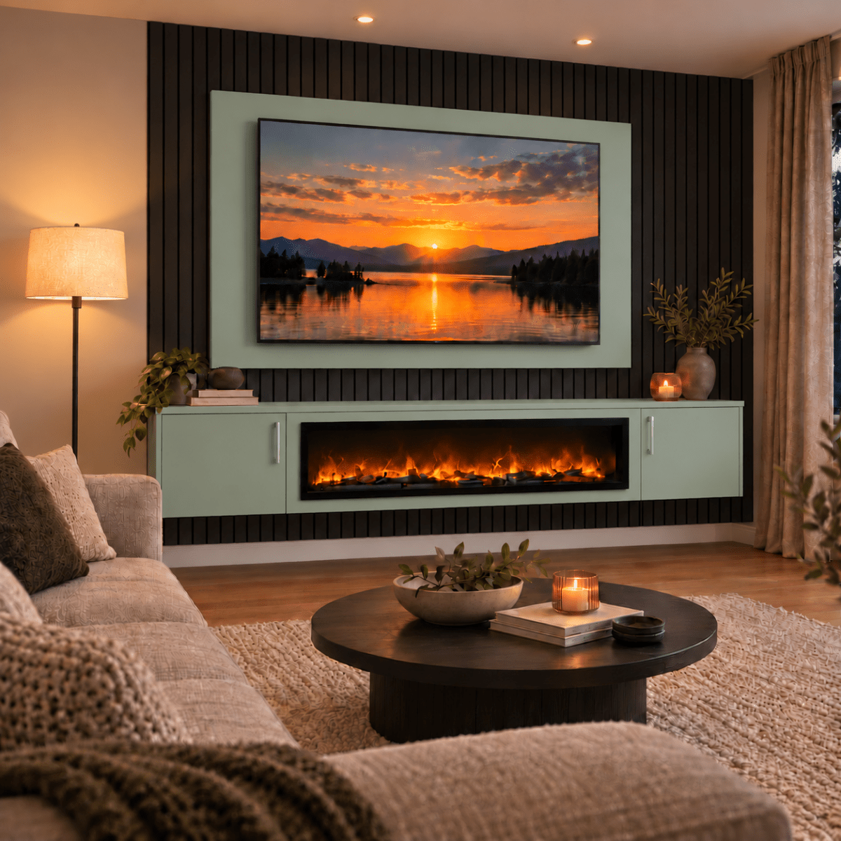Colston Smooth Floating Media Wall Unit - Large 60" Fireplace 6 - Online Bedrooms