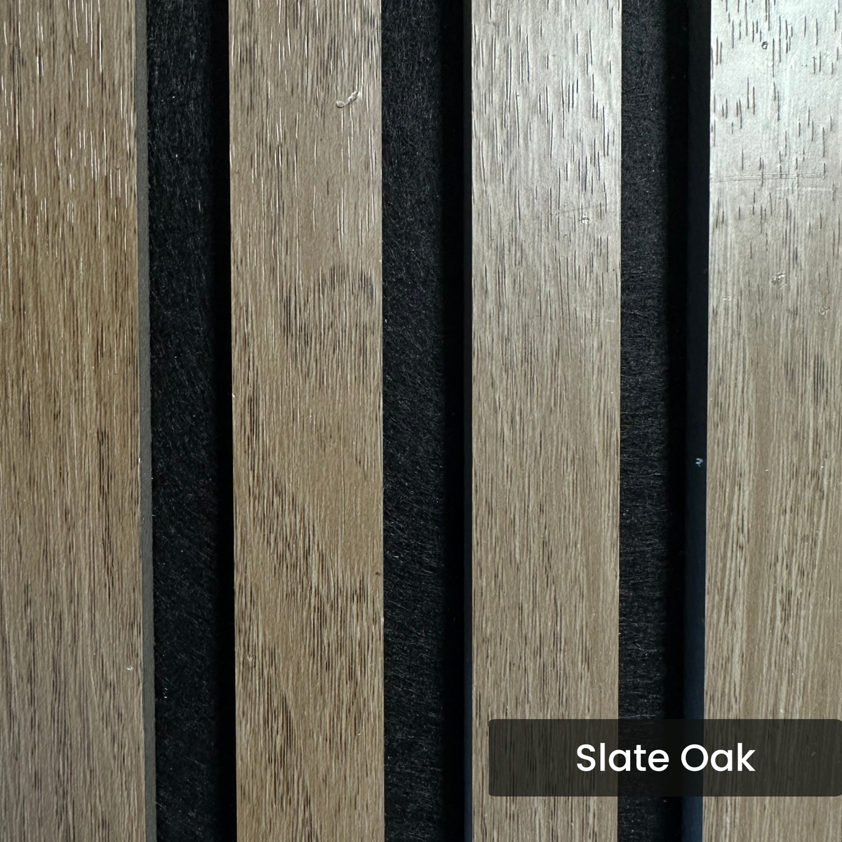 Media Wall Slat Panels With Acoustic Felt Backing - 2400mm x 600mm x 15mm