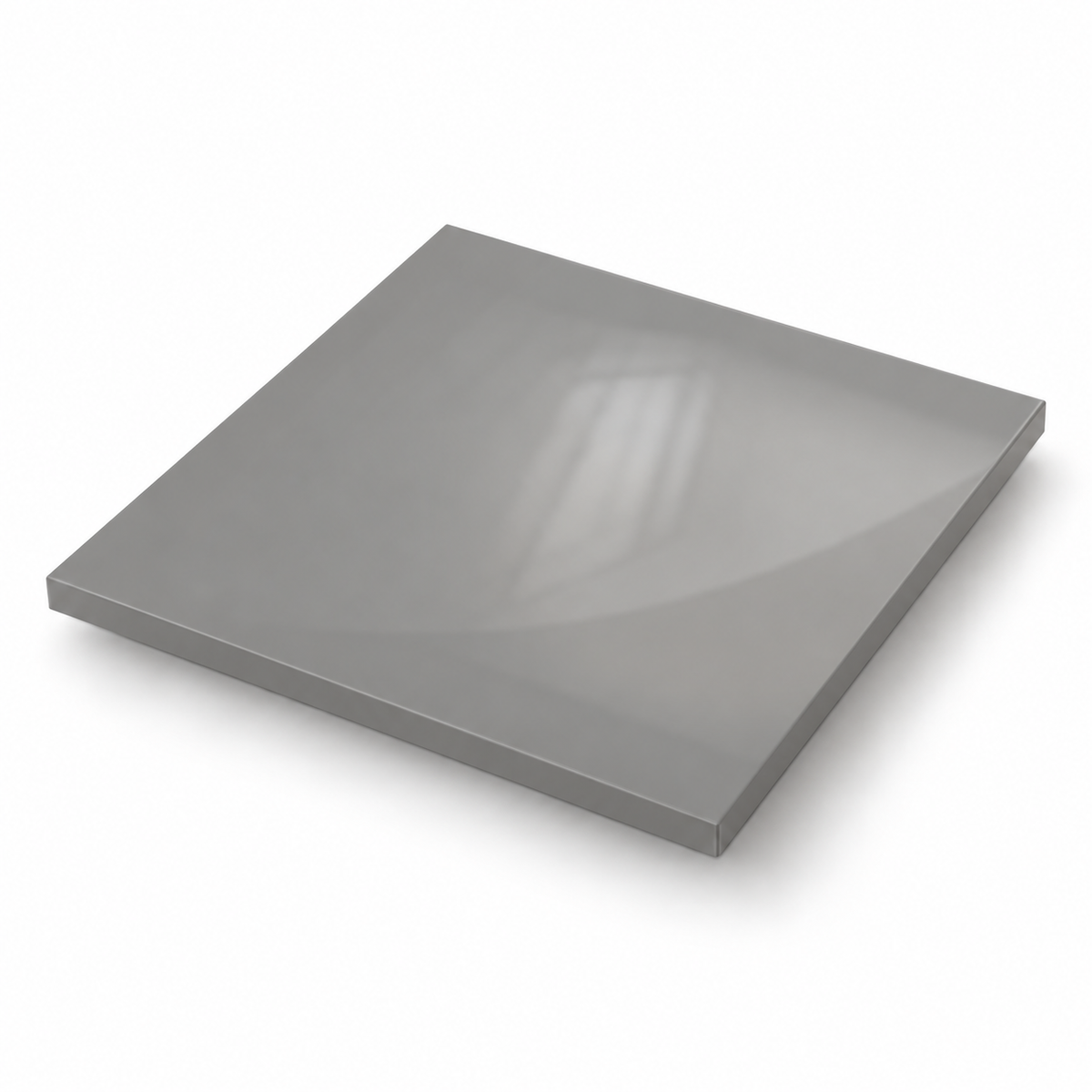 Dust Grey (Gloss) colour sample, premium angled view on a white background