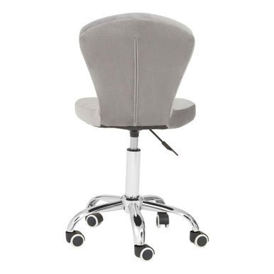 Fayth Grey Velvet Buttoned Home Office Chair 3 - Online Bedrooms