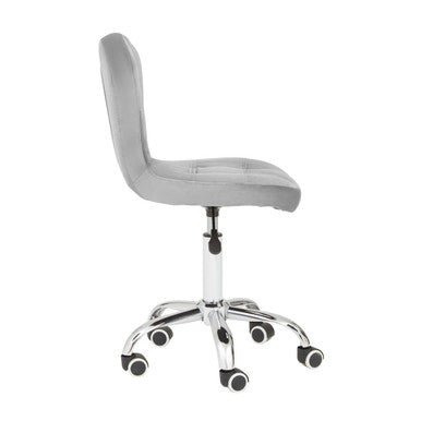 Fayth Grey Velvet Buttoned Home Office Chair 2 - Online Bedrooms