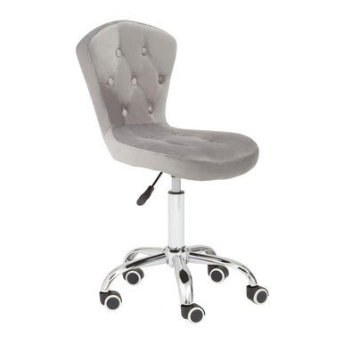 Fayth Grey Velvet Buttoned Home Office Chair 7 - Online Bedrooms
