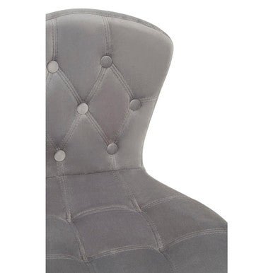 Fayth Grey Velvet Buttoned Home Office Chair 4 - Online Bedrooms