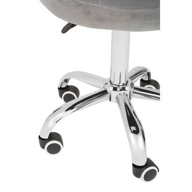 Fayth Grey Velvet Buttoned Home Office Chair 5 - Online Bedrooms