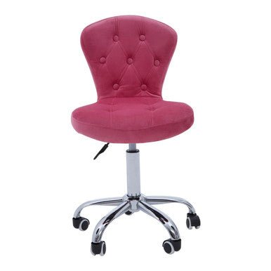 Fayth Pink Velvet Buttoned Home Office Chair 1 - Online Bedrooms