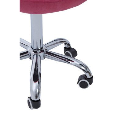 Fayth Pink Velvet Buttoned Home Office Chair 6 - Online Bedrooms