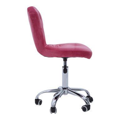 Fayth Pink Velvet Buttoned Home Office Chair 2 - Online Bedrooms