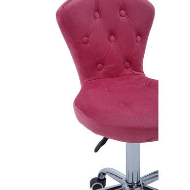 Fayth Pink Velvet Buttoned Home Office Chair 7 - Online Bedrooms
