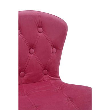 Fayth Pink Velvet Buttoned Home Office Chair 4 - Online Bedrooms