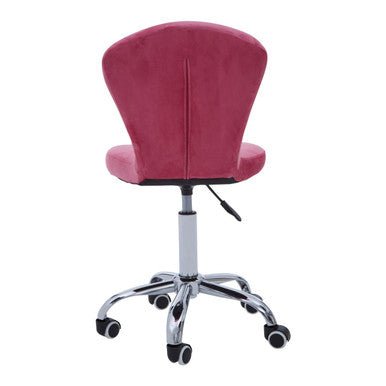 Fayth Pink Velvet Buttoned Home Office Chair 3 - Online Bedrooms