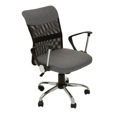 Fenix Grey Home Office Chair With Chrome Arms 1 - Online Bedrooms