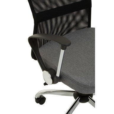 Fenix Grey Home Office Chair With Chrome Arms 7 - Online Bedrooms