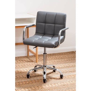 Finn Grey Home Office Chair With Swivel Base 4 - Online Bedrooms