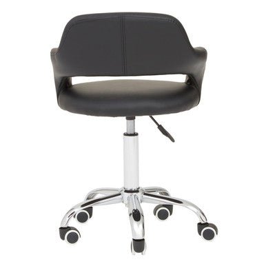Fionna Black Pu Home Office Chair With Curved Back 3 - Online Bedrooms