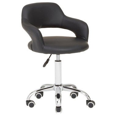 Fionna Black Pu Home Office Chair With Curved Back 7 - Online Bedrooms