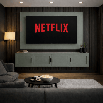 Floating Media Wall Entertainment Bundle with Shaker Doors - For Up to 70" TVs 6 - Online Bedrooms