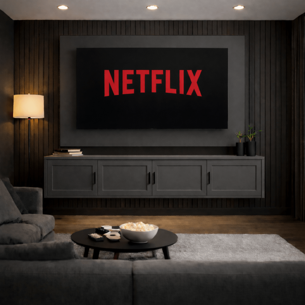 Floating Media Wall Entertainment Bundle with Shaker Doors - For Up to 70" TVs 3 - Online Bedrooms