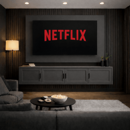 Floating Media Wall Entertainment Bundle with Shaker Doors - For Up to 70" TVs 3 - Online Bedrooms