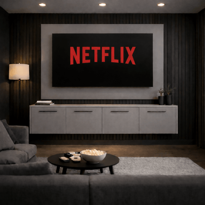 Floating Media Wall Entertainment Bundle with Smooth Doors - For Up to 70" TVs 5 - Online Bedrooms