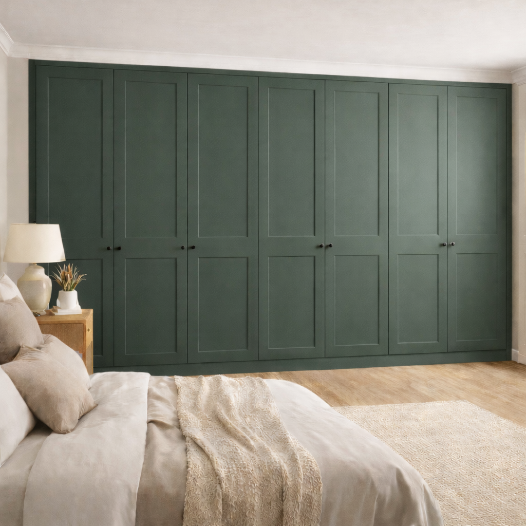 7 Door 2 Panel Shaker Front Frame Fitted Wardrobe - Widths Available 3801 - 4400mm
