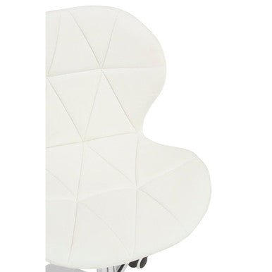 Franki White Velvet Quilted Home Office Chair 4 - Online Bedrooms