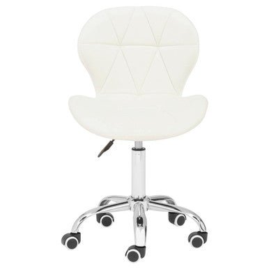 Franki White Velvet Quilted Home Office Chair 1 - Online Bedrooms