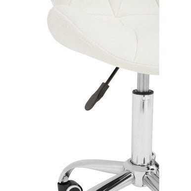 Franki White Velvet Quilted Home Office Chair 6 - Online Bedrooms