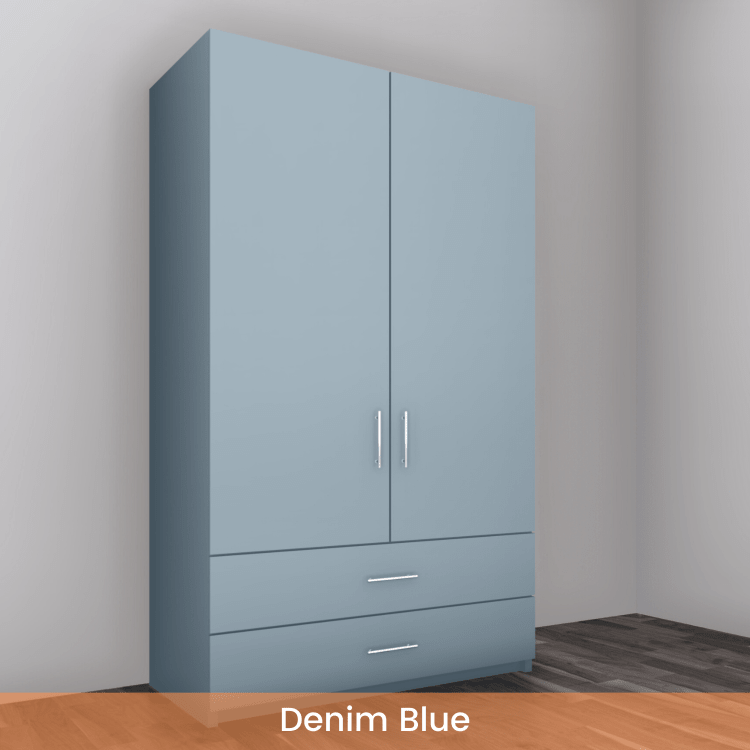 Freestanding Double Wardrobe With 2 Drawers - W: 1000mm x H: 2250mm x D: 620mm 4 - Online Bedrooms