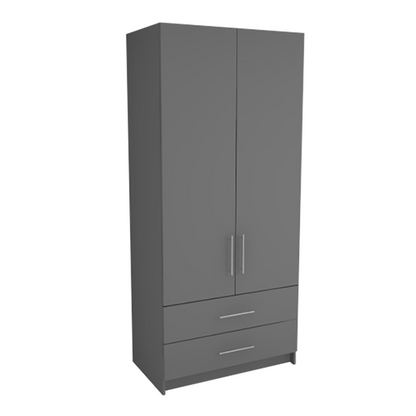 Freestanding Double Wardrobe With 2 Drawers - W: 1000mm x H: 2250mm x D: 620mm 1 - Online Bedrooms