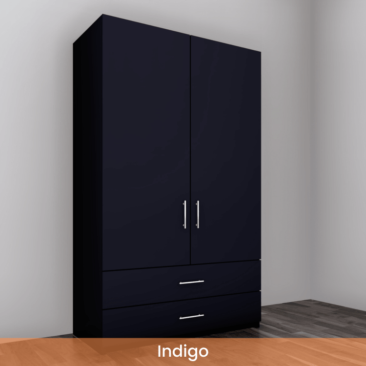 Freestanding Double Wardrobe With 2 Drawers - W: 1000mm x H: 2250mm x D: 620mm 7 - Online Bedrooms