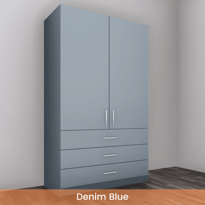 Freestanding Double Wardrobe With 3 Drawers - W: 1000mm x H: 2250mm x D: 620mm 5 - Online Bedrooms