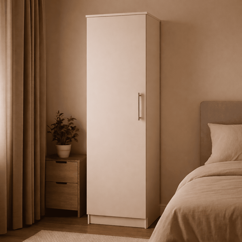 Linby 1 Door Wardrobe in Cashmere