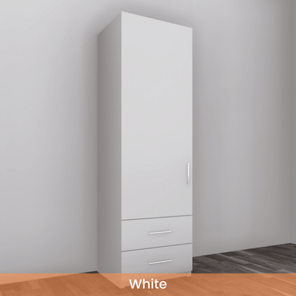 Freestanding Single Wardrobe With 2 Drawers - W: 600mm x H: 2250mm x D: 620mm 7 - Online Bedrooms