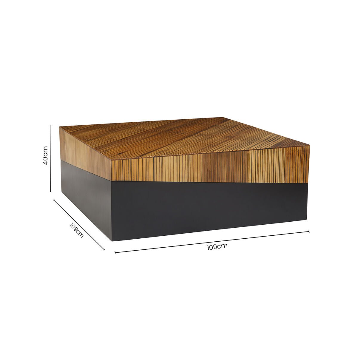 Gabor Black and Natural Bamboo Large Square Coffee Table 9 - Online Bedrooms